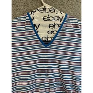 Tommy Hilfiger Mens Polo Shirt Size M  White‎ Striped Short Sleeve